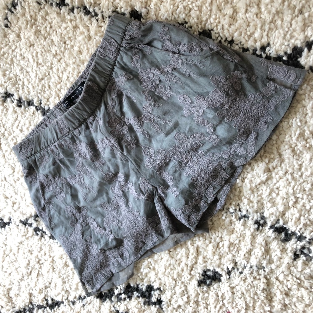 Lace jade colored Zara shorts